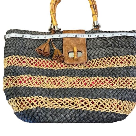 Caribbean Joe Straw Market Beach Tote Bag - Picture 12 of 13